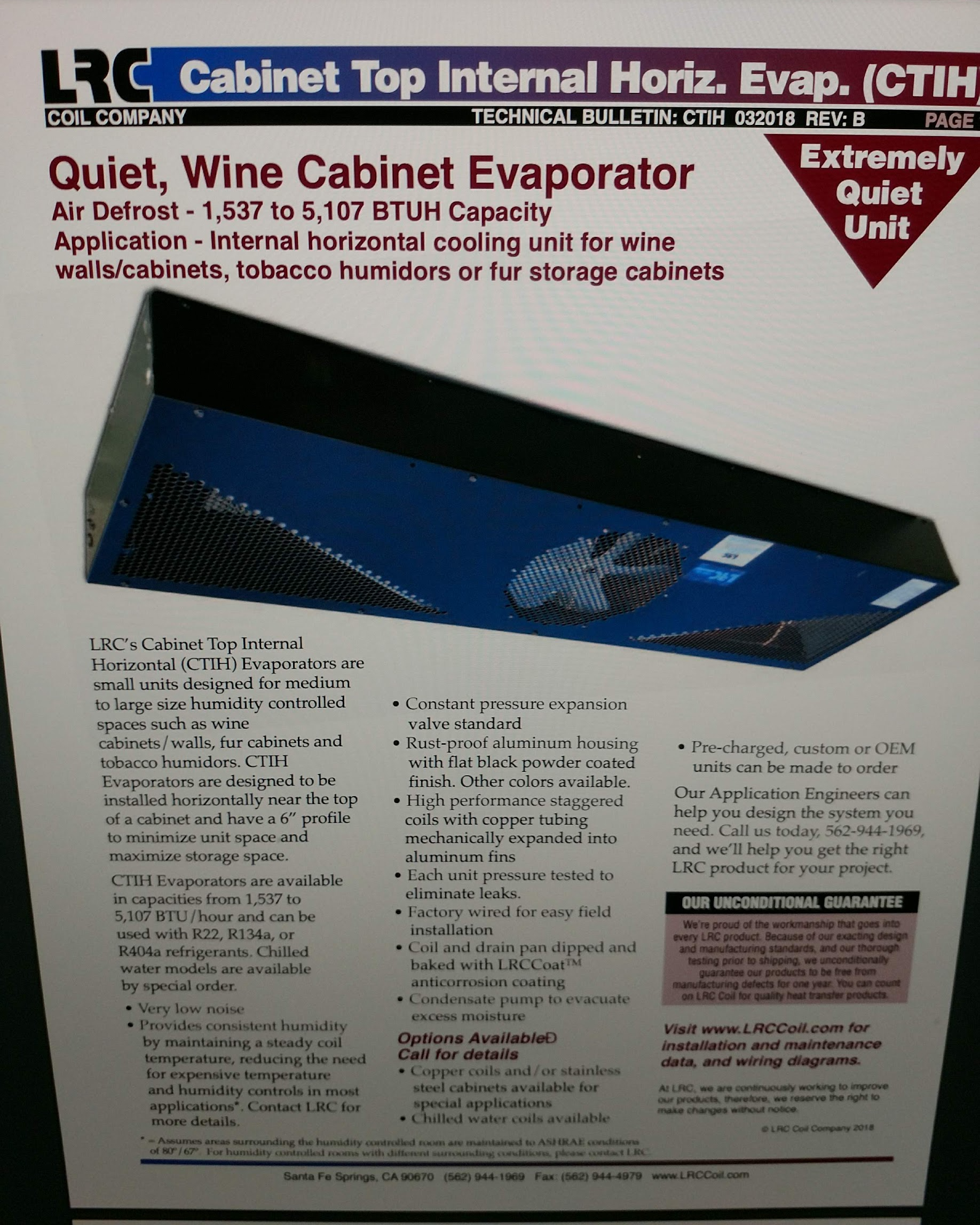 wine room cooling unit